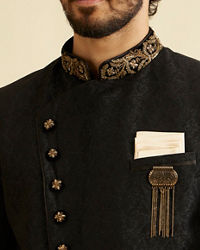 Manyavar Men Charismatic Black Indo Western