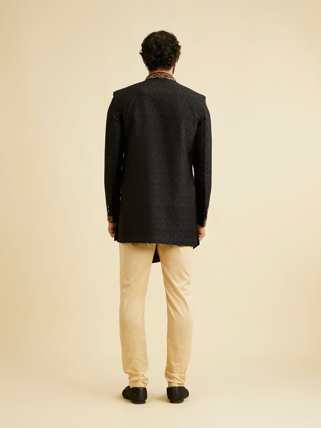 Manyavar Men Charismatic Black Indo Western