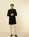 Manyavar Men Black Solid Indo Western