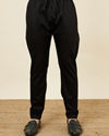 Manyavar Men Forest Green and Black Asymmetric Hem Indo Western Set