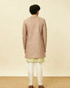 Manyavar Men Coral Pink Medallion Patterned Indo Western Set