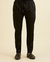 Manyavar Men Black Sequins Velvet Indo Western