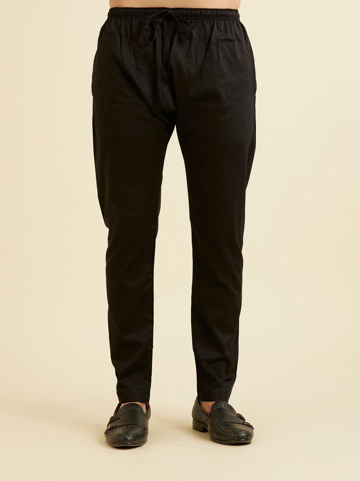 Manyavar Men Black Sequins Velvet Indo Western