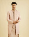 alt message - Manyavar Men Lilac Self Design Jacket Indo Western image number 0