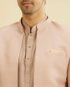 alt message - Manyavar Men Lilac Self Design Jacket Indo Western image number 1