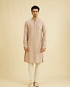 Manyavar Men Lilac Self Design Jacket Indo Western