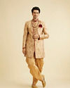 Manyavar Men Luxe Fawn Indo Western Set