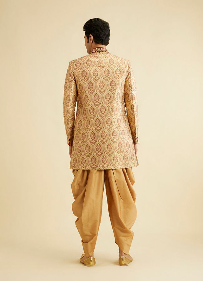 Manyavar Men Luxe Fawn Indo Western Set
