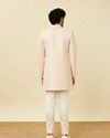 Manyavar Men Crystal Pink Medallion Patterned Indo Western Set