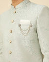 Delicate Blue Medallion Patterned Indo Western Jacket image number 1