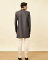 Manyavar Men Royal Blue Bel Buti Patterned Indo Western Set
