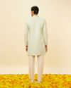 Manyavar Men Sea Green Ogee Patterned Indo Western Set
