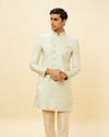 Sea Green Ogee Patterned Indo Western Set