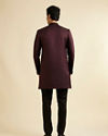 Manyavar Men Wine Imperial Patterned Indo Western Set