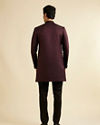 alt message - Manyavar Men Wine Imperial Patterned Indo-Western Set image number 5