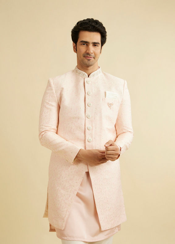 Manyavar Men Pink Festive Glory Indo Western