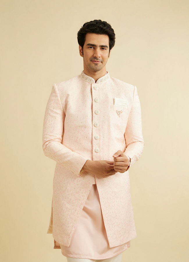 alt message - Manyavar Men Pink Festive Glory Indo Western image number 0