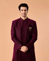 Regal Wine Velvet Indo Western