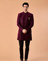 Manyavar Men Regal Wine Velvet Indo Western