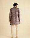 Manyavar Men Bright Lilac Bel Buti Embroidered Indo Western Set
