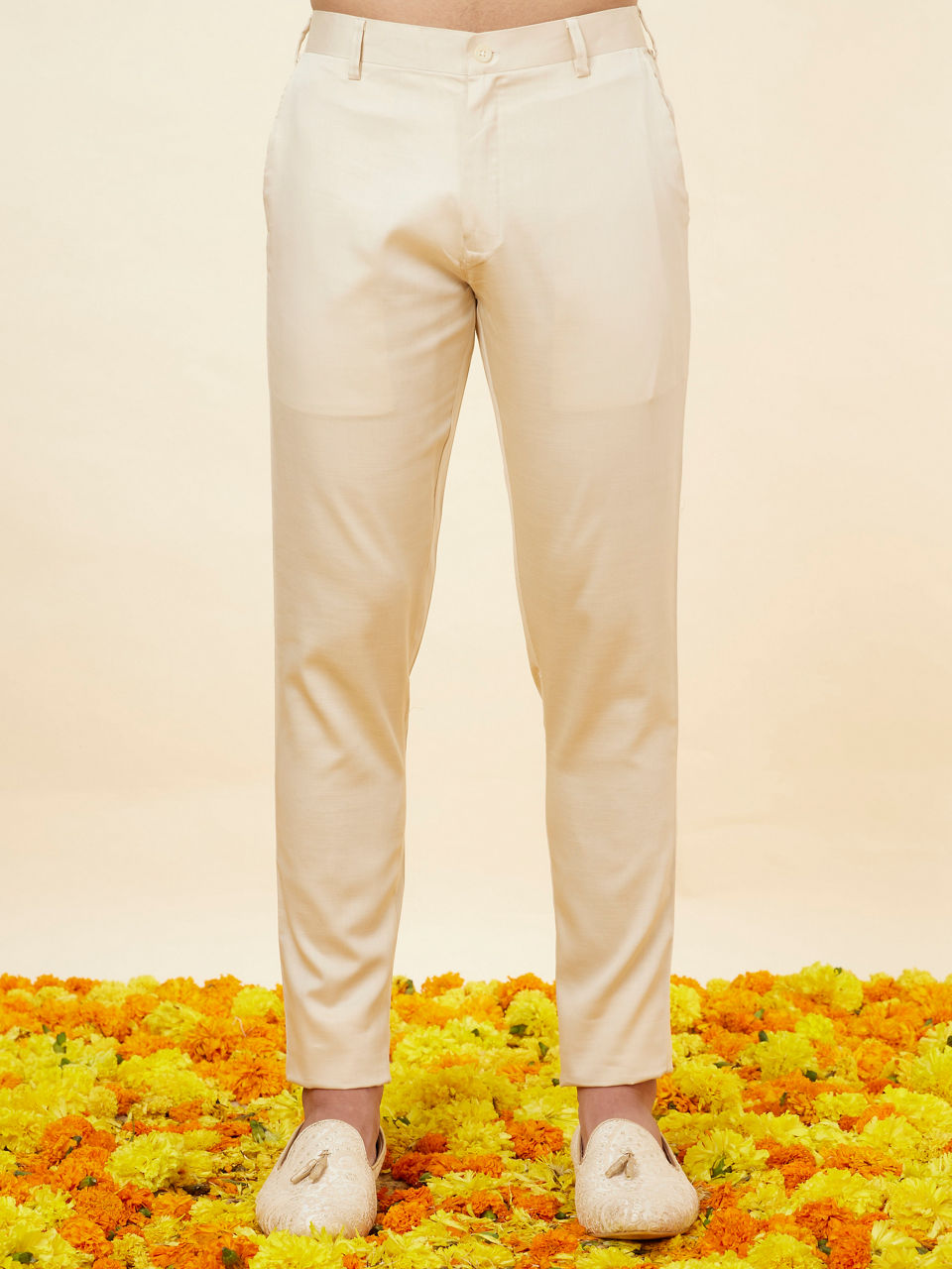 Manyavar Men Sage Green Floral Jaal Patterned Indo Western Set