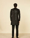 alt message - Manyavar Men Kohl Black Sequined Indo Western Set image number 3