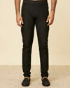 Manyavar Men Kohl Black Sequined Indo Western Set