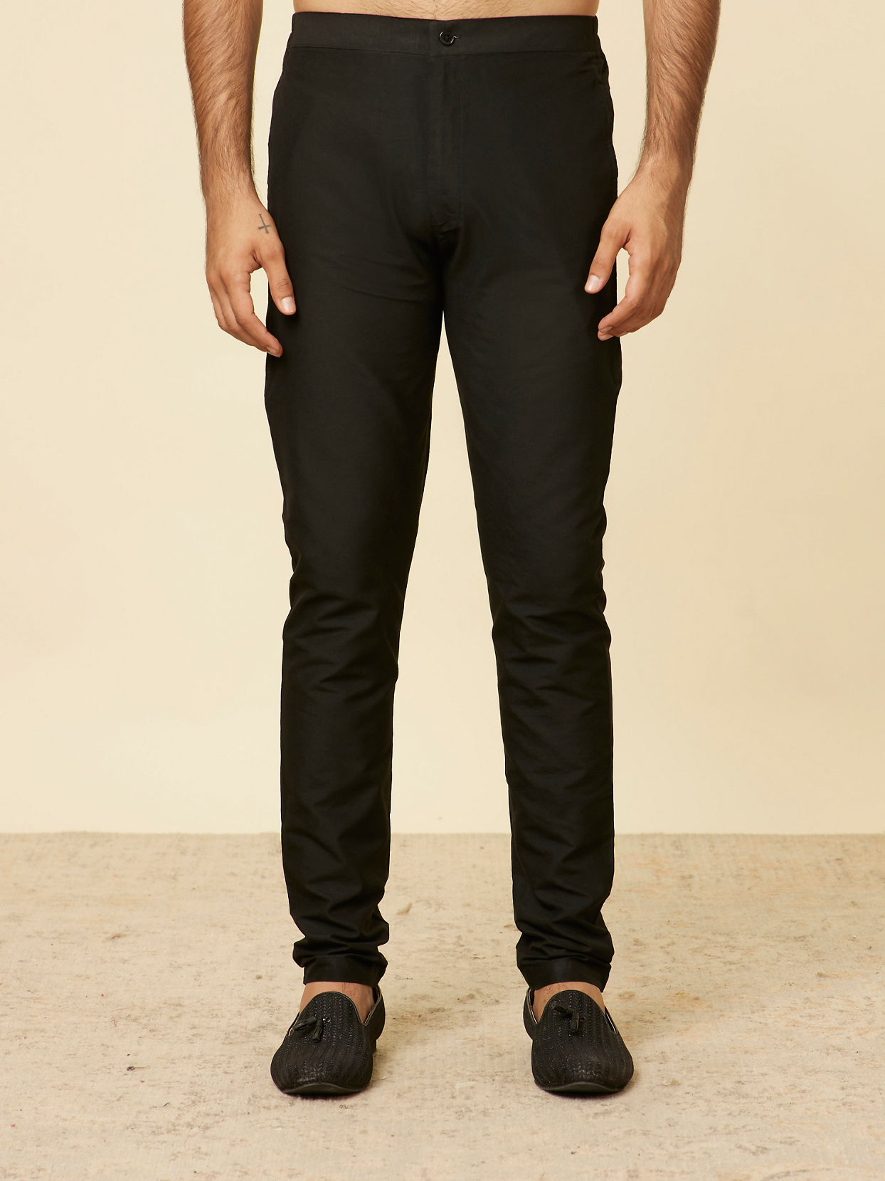 Manyavar Men Kohl Black Sequined Indo Western Set