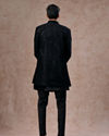 Manyavar Men Black Velvet Elegance Indo Western