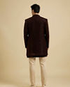 alt message - Manyavar Men Royal Brown Velvet Essence Indo Western image number 4