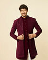 Deep Wine Sequined Indo Western Set