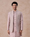 Manyavar Men Elegant Dusty Pink Indo Western