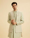 Manyavar Men Pista Green Opulence Indo Western