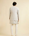 Manyavar Men Light Grey Floral Patterned Indo Western Jacket