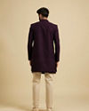 Manyavar Men Wine Georgette Splendor Indo Western