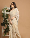 Beige Net Saree image number 0