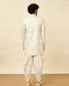 Manyavar Men Blush Pink Bel Buti Patterned Indo Western Set