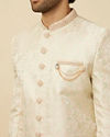 Manyavar Men Blush Pink Bel Buti Patterned Indo Western Set image number 1