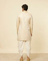 Manyavar Men Sand Beige Medallion Patterned Indo Western Set