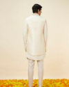 Manyavar Men Shell White Layered Sequined Sherwani Set