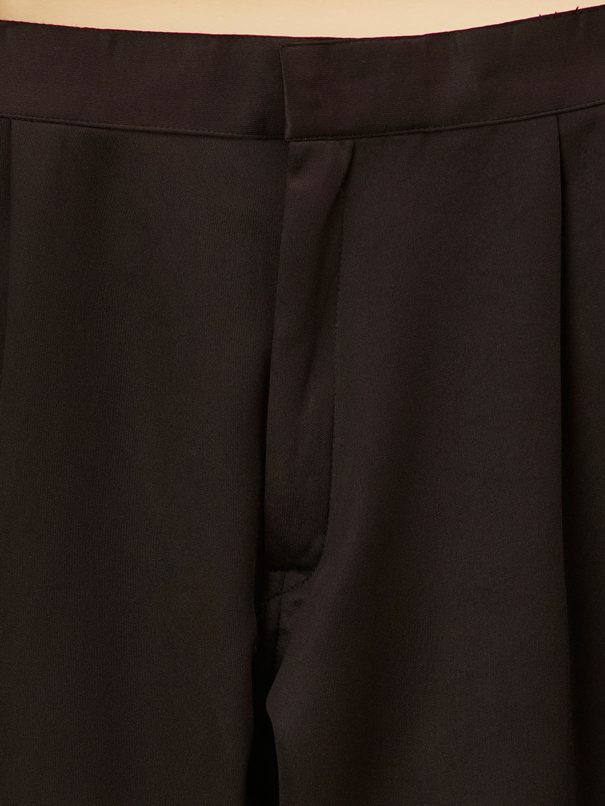 Manyavar Men Soot Black Jaal Patterned Drape Detailed Indo Western Set