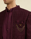 Manyavar Men Purple Majesty Georgette Indo Western