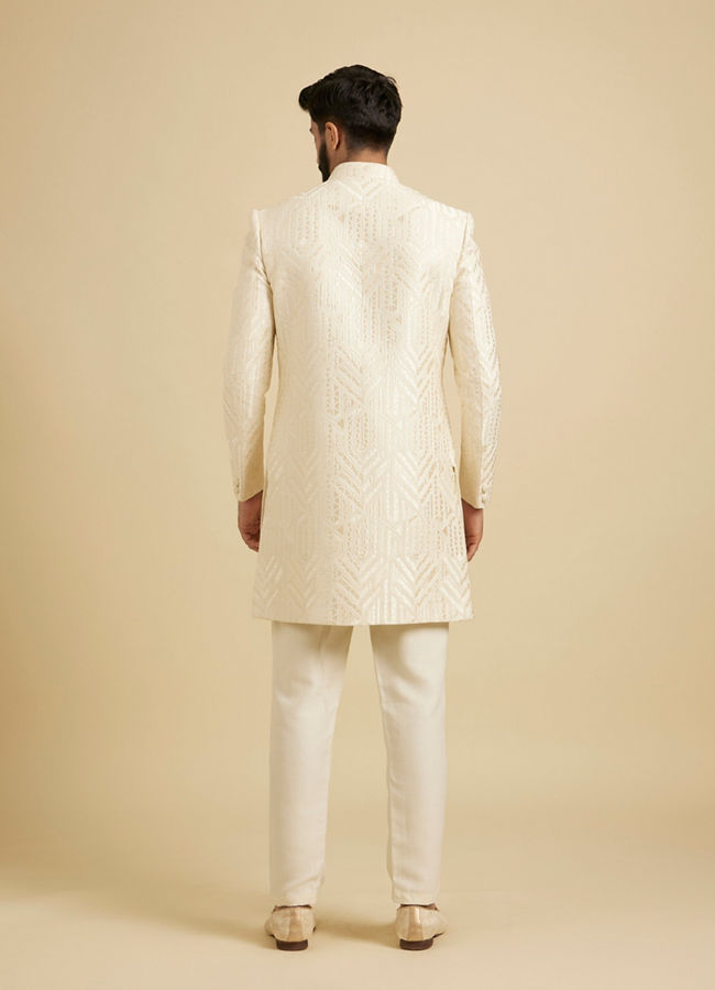 Manyavar Men Regal Cream Indo Western image number 3