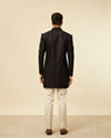 Manyavar Men Regal Black Indo Western Set