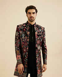 Manyavar Men Black Royalty Indo Western Ensemble