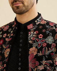 Manyavar Men Black Royalty Indo Western Ensemble