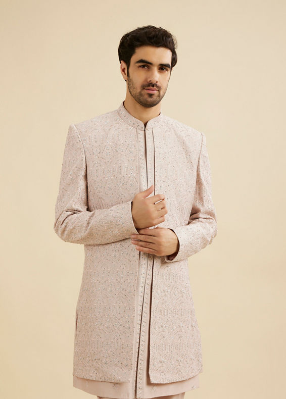 Manyavar Men Pink Elegance Indo Western