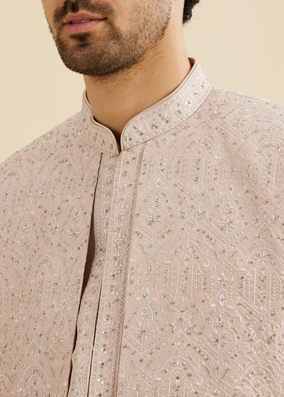 Manyavar Men Pink Elegance Indo Western