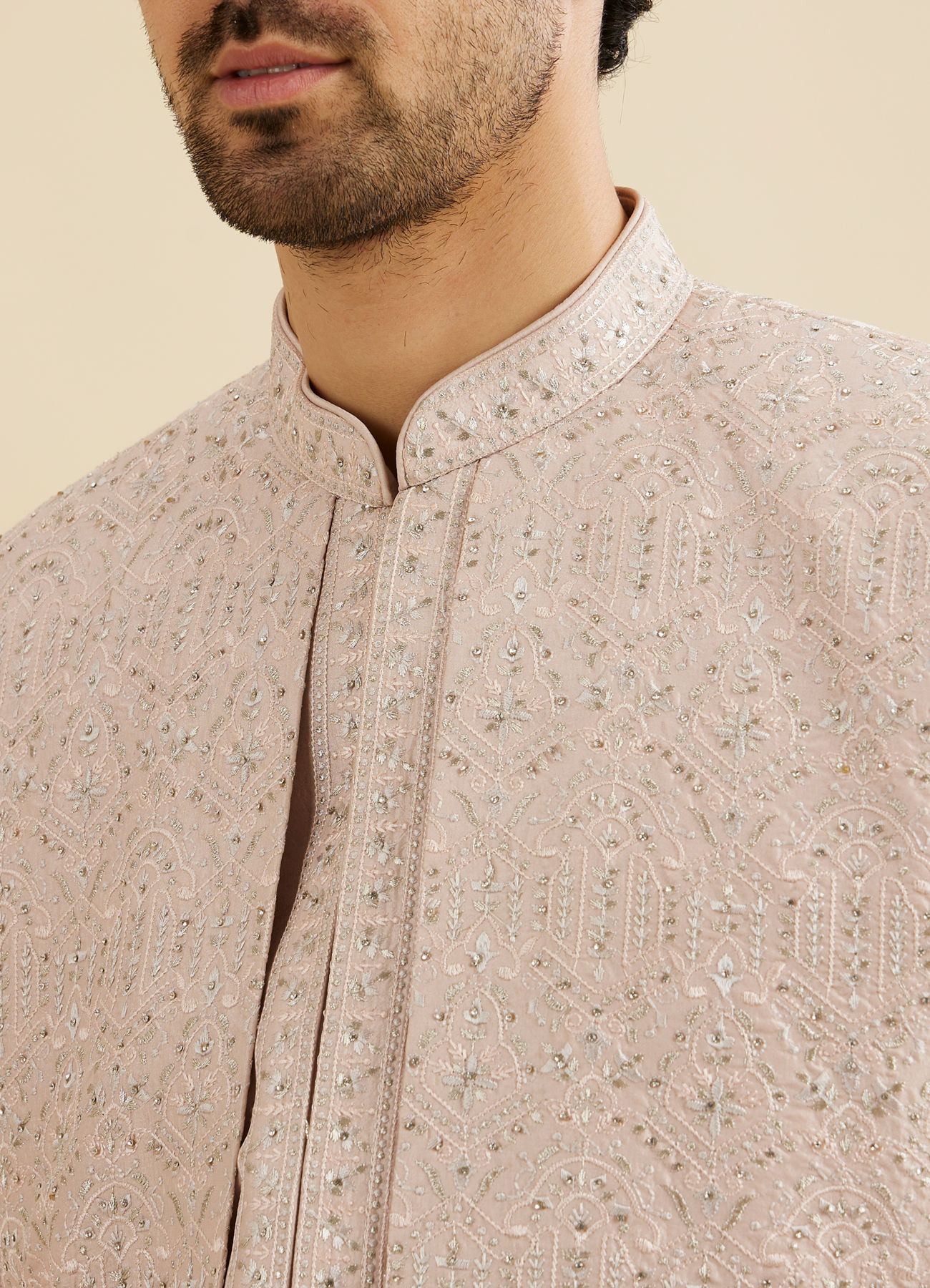 Manyavar Men Pink Elegance Indo Western