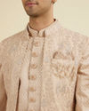 Manyavar Men Beige Elegance Indo Western